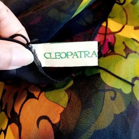 CLEOPATRA Boho Novelty Sun face Artsy Headscarf Neck Scarf Shawl Sz: OS - Picture 6 of 7